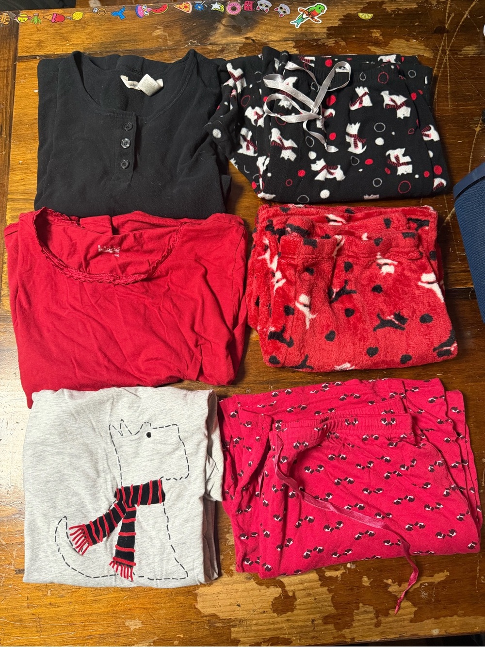 Womens Pajama Set - Mixed Red, Black, Gray & Pink